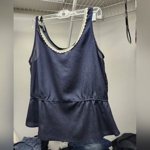 Delia's Navy Peplum Tank Top